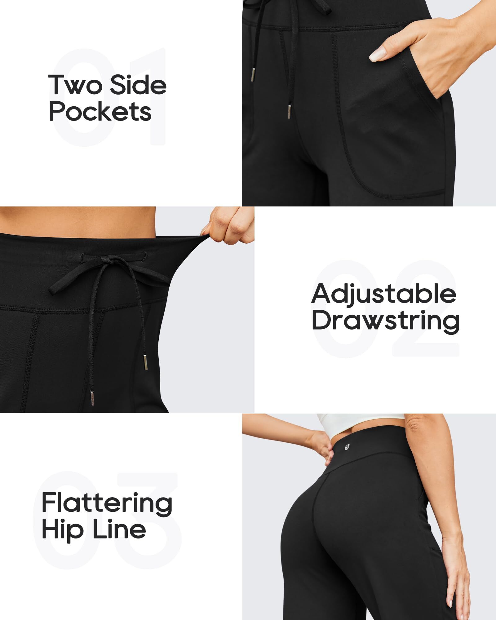 Women's High Waisted Yoga Pants with Pockets Stretchy Casual Sports Trousers