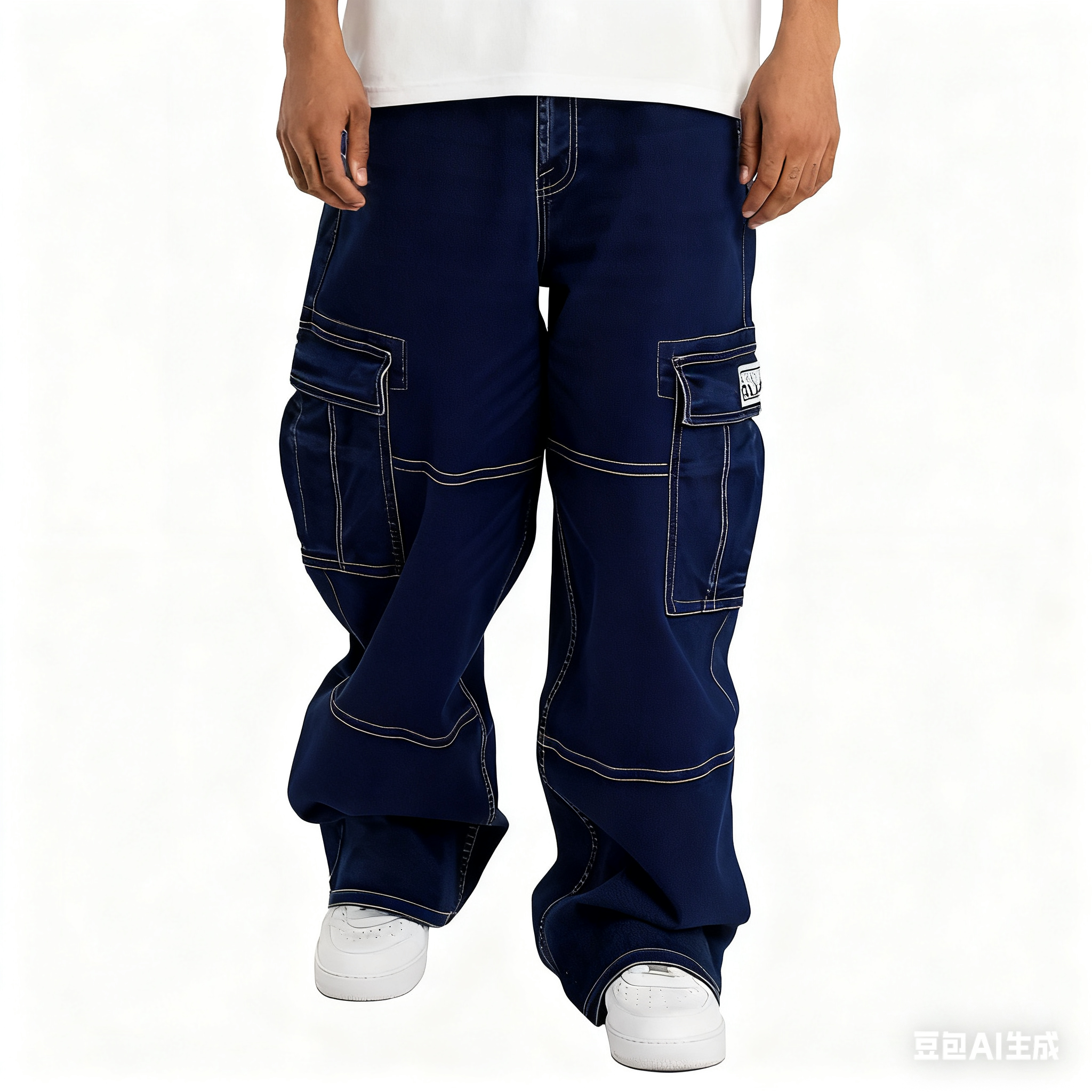 Men's Heavyweight Baggy Fit Denim Cargo Pant