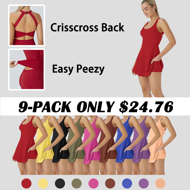 Softlyzero Airy Backless Twisted Cool Touch Dance Active Dress-Easy Peezy Edition