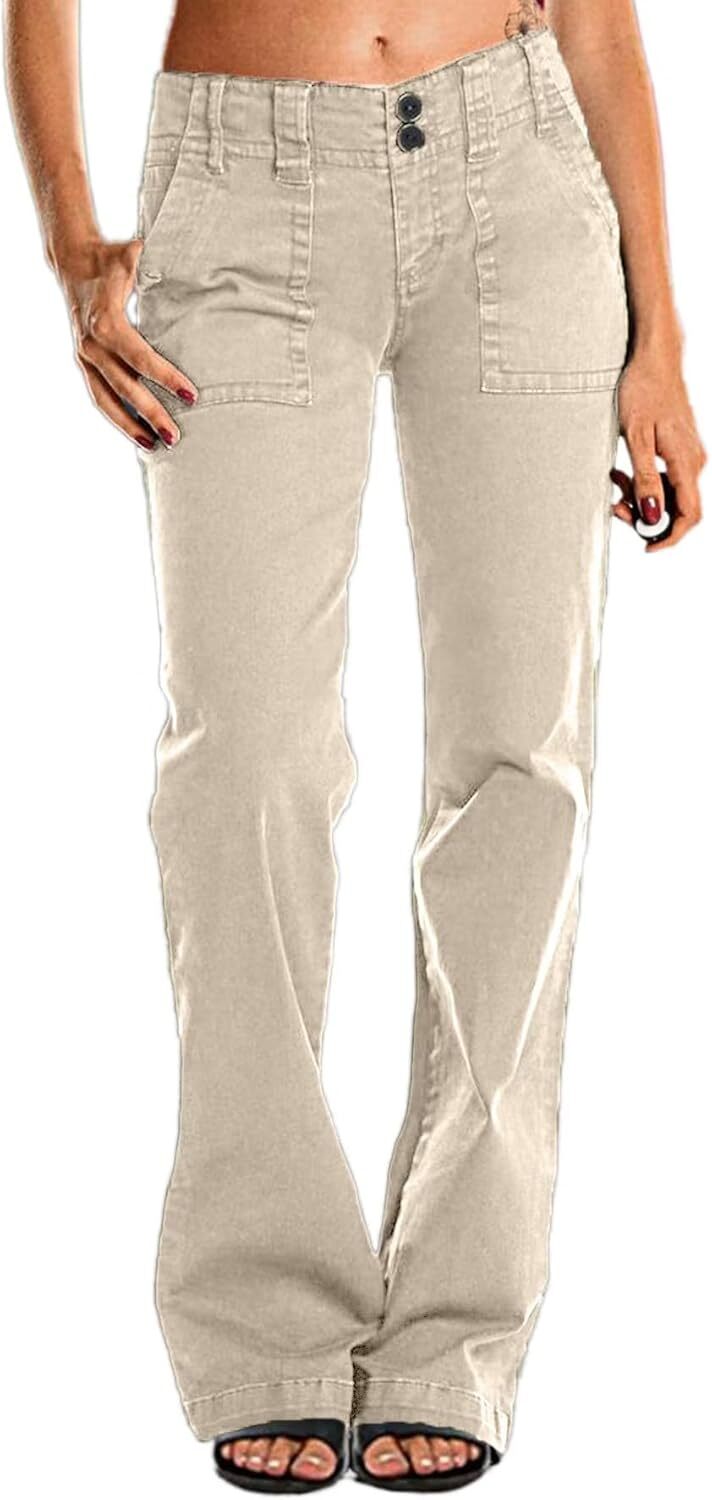 ⚡FINAL SALE⚡- Double Button Mid Waist Straight Leg Pants