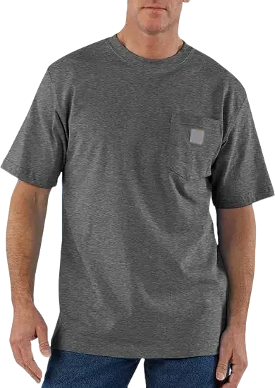 Men's Heavyweight Work T-Shirt – Loose Fit, Durable Cotton, Pocket Tee (Big & Tall Sizes Available)