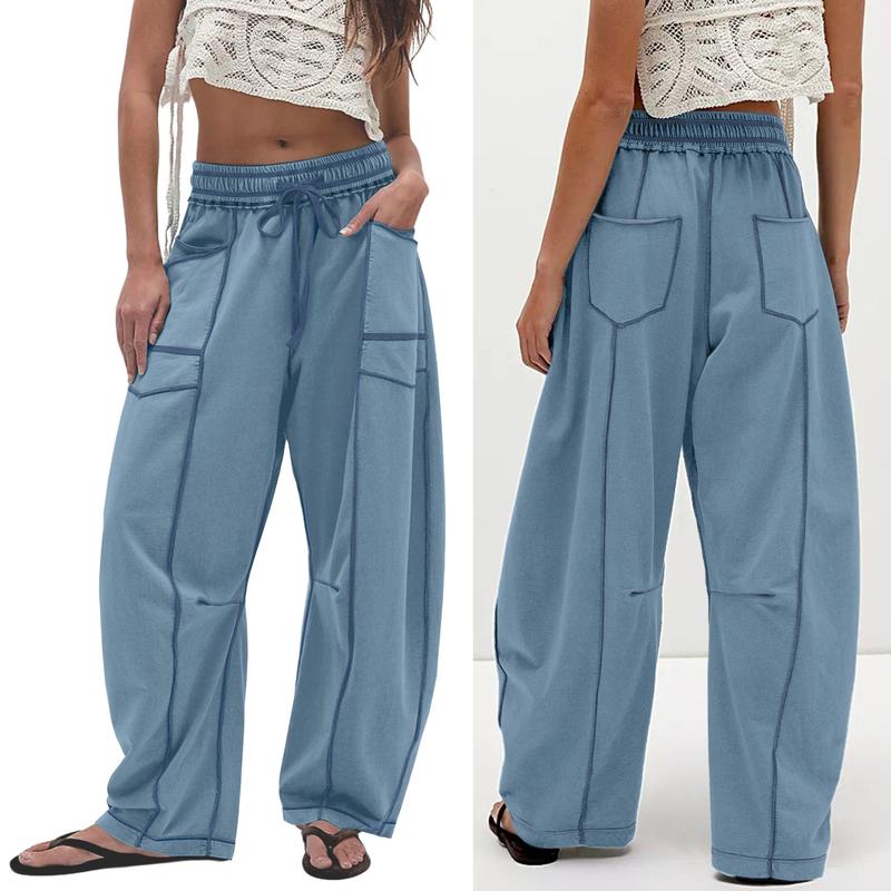 Women's Loose Wide-Leg Drawstring Sweatpants with Pockets