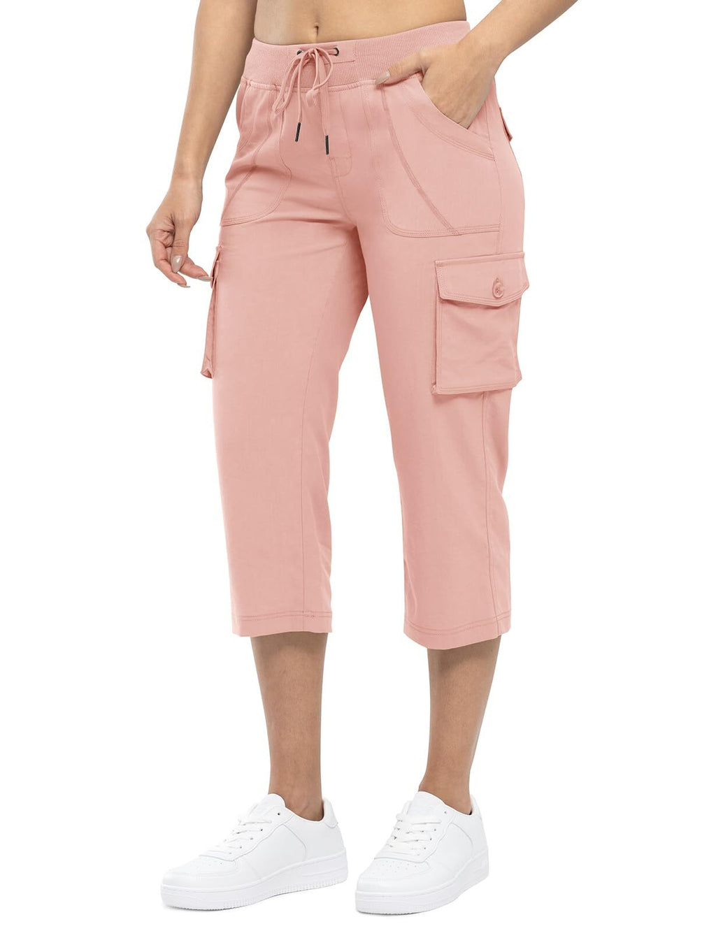 🔥Last day promotion!Women’s Loose Fit Lightweight Capri Cargo Pants – Casual 3/4 Trousers with 6 Pockets