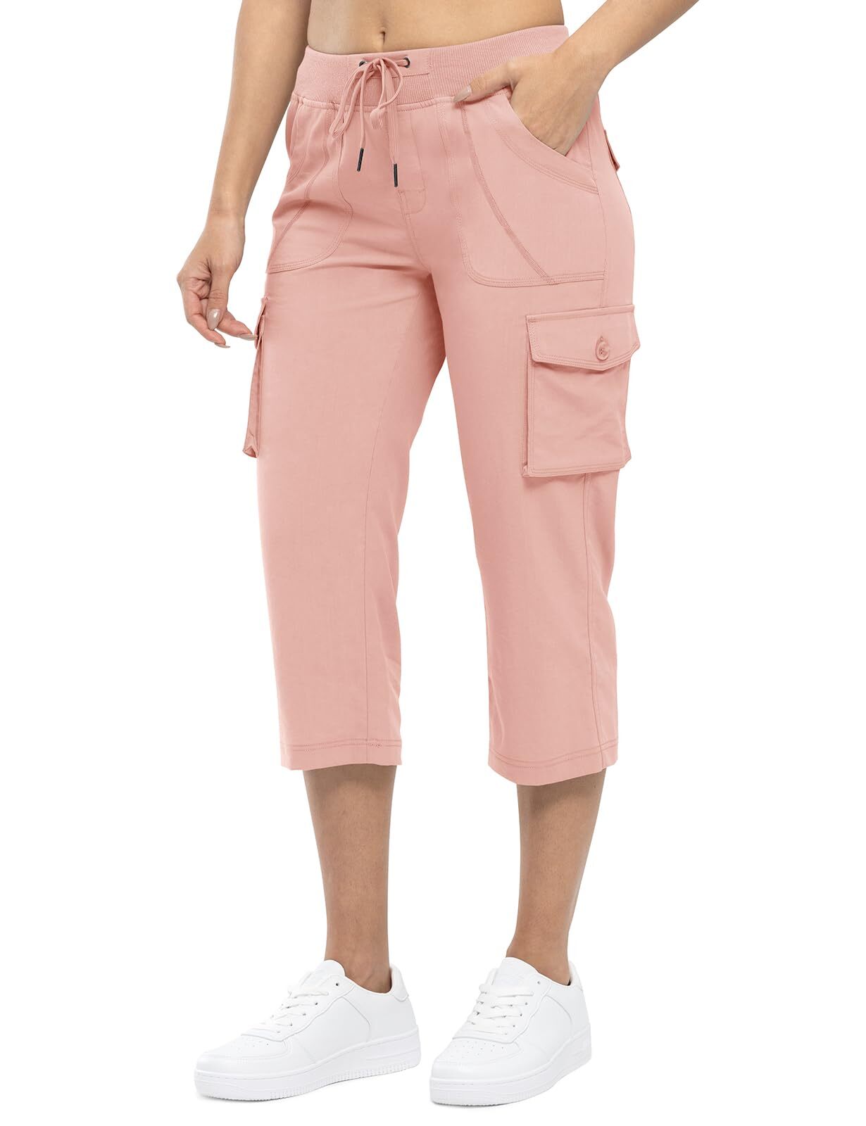 🔥Last day promotion!Women’s Loose Fit Lightweight Capri Cargo Pants – Casual 3/4 Trousers with 6 Pockets