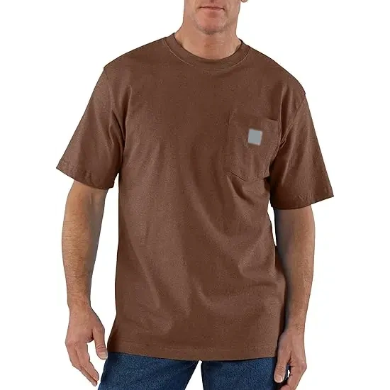 Men's Heavyweight Work T-Shirt – Loose Fit, Durable Cotton, Pocket Tee (Big & Tall Sizes Available)
