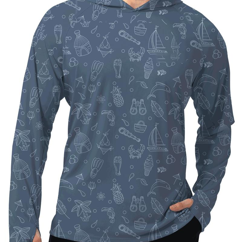 Men's UPF 50+ Sun Protection Hoodie Shirt Long Sleeve SPF Fishing Outdoor UV Hiking Lightweight Shirts