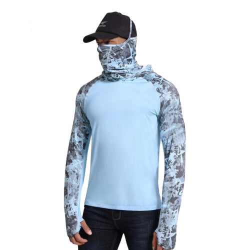 🔥Last day promotion!🔥Ultimate Sun Hoodie for Men – UPF 100+ UV Detection, Neck Gaiter, Thumbholes, Quick-Dry & Breathable Cooling Shirt