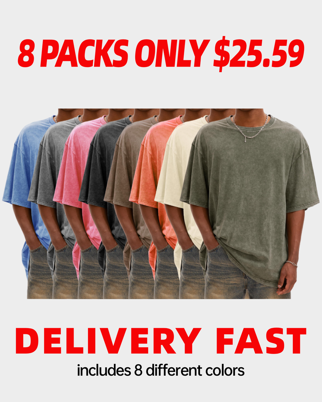 Men's Overized Acid Wash Tees