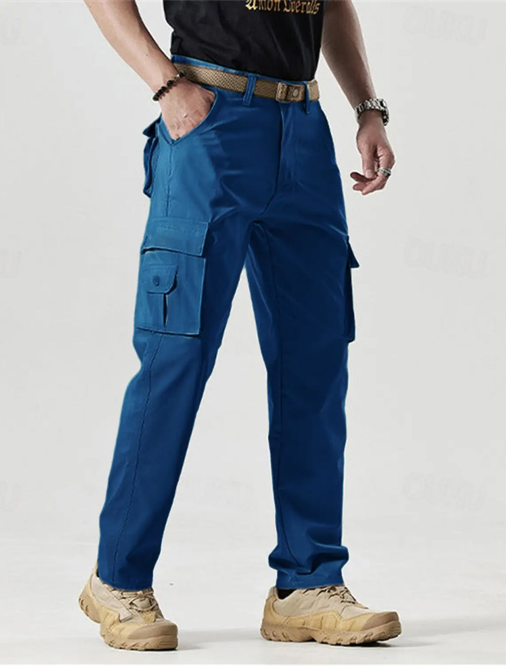 🔥2025 Hot Sale 50% off🔥Men's Solid Color Patched Zipper Fly Cargo Pants