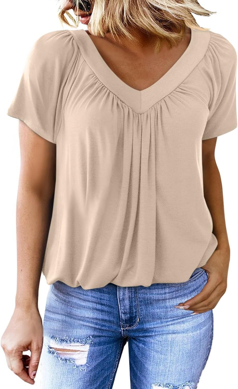 🔥FINAL SALE - Women's Casual Short Sleeve V Neck Basic T-shirts