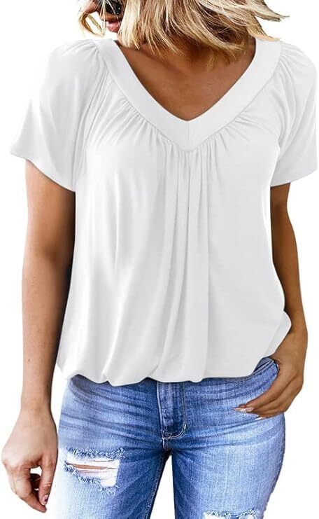 🔥FINAL SALE - Women's Casual Short Sleeve V Neck Basic T-shirts