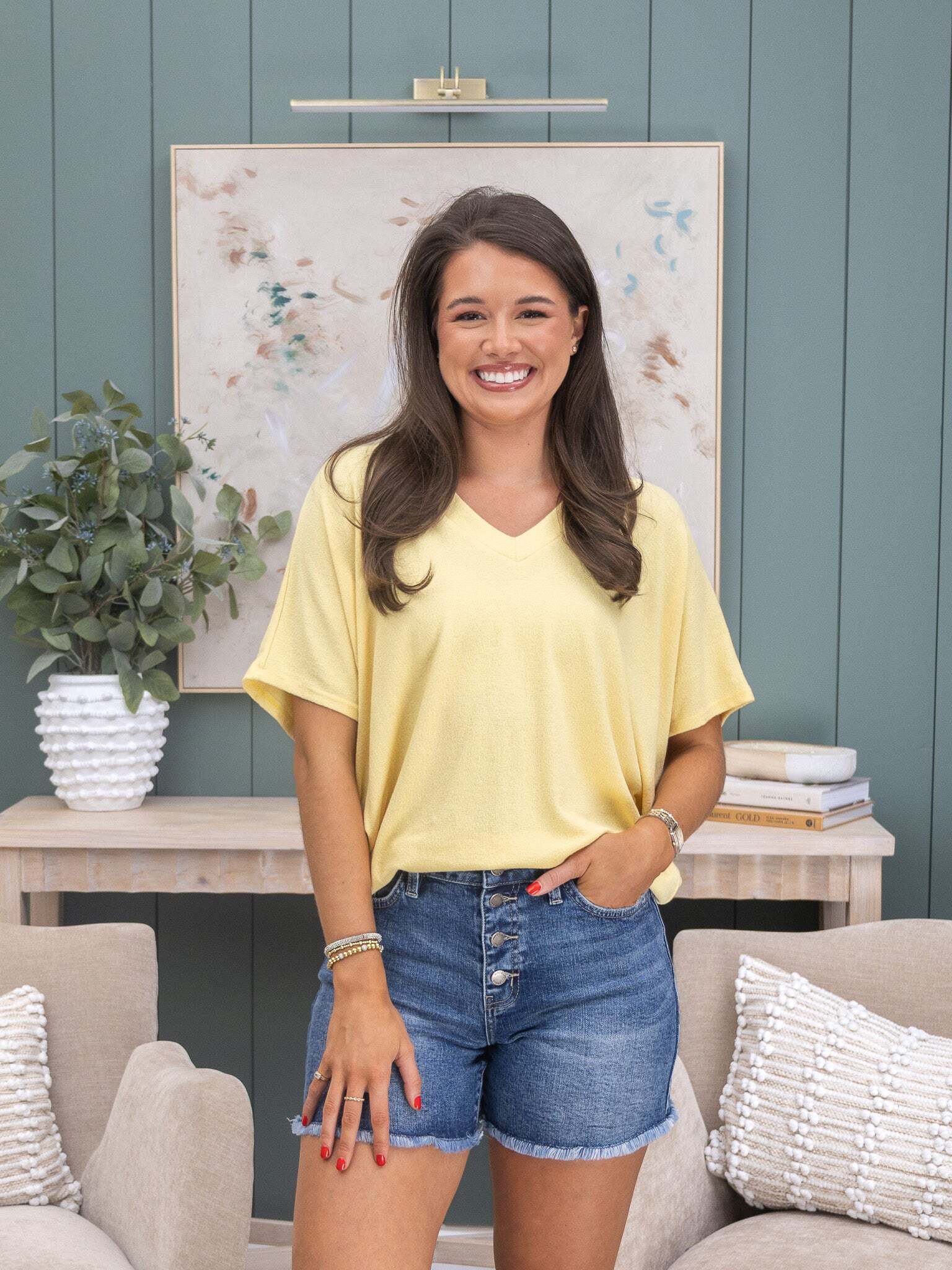 💥 Final Sale Short Sleeve Dreamy Knit V Neck Top | S - 3X