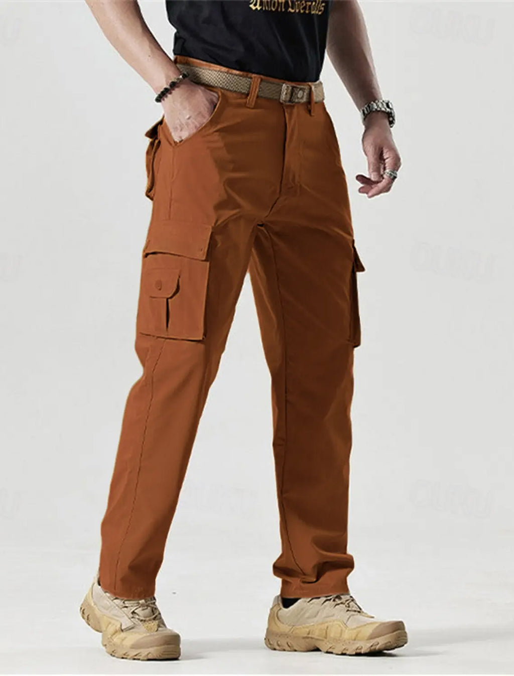 🔥2025 Hot Sale 50% off🔥Men's Solid Color Patched Zipper Fly Cargo Pants