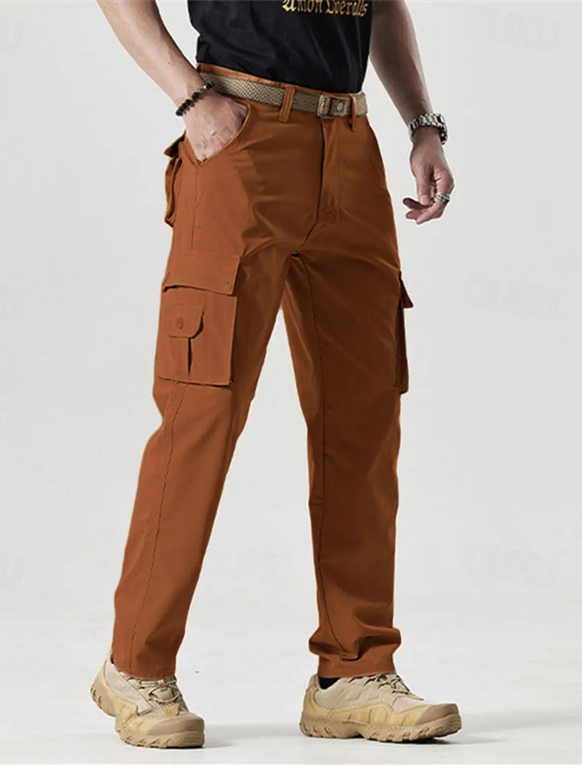 🔥2025 Hot Sale 50% off🔥Men's Solid Color Patched Zipper Fly Cargo Pants