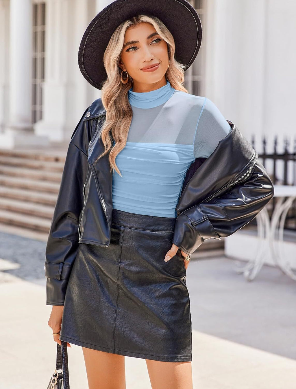 💝Autumn Specials💝Women's Long Sleeve Tights Turtleneck Shapewear Bodysuit Mesh Bodysuit Shirt