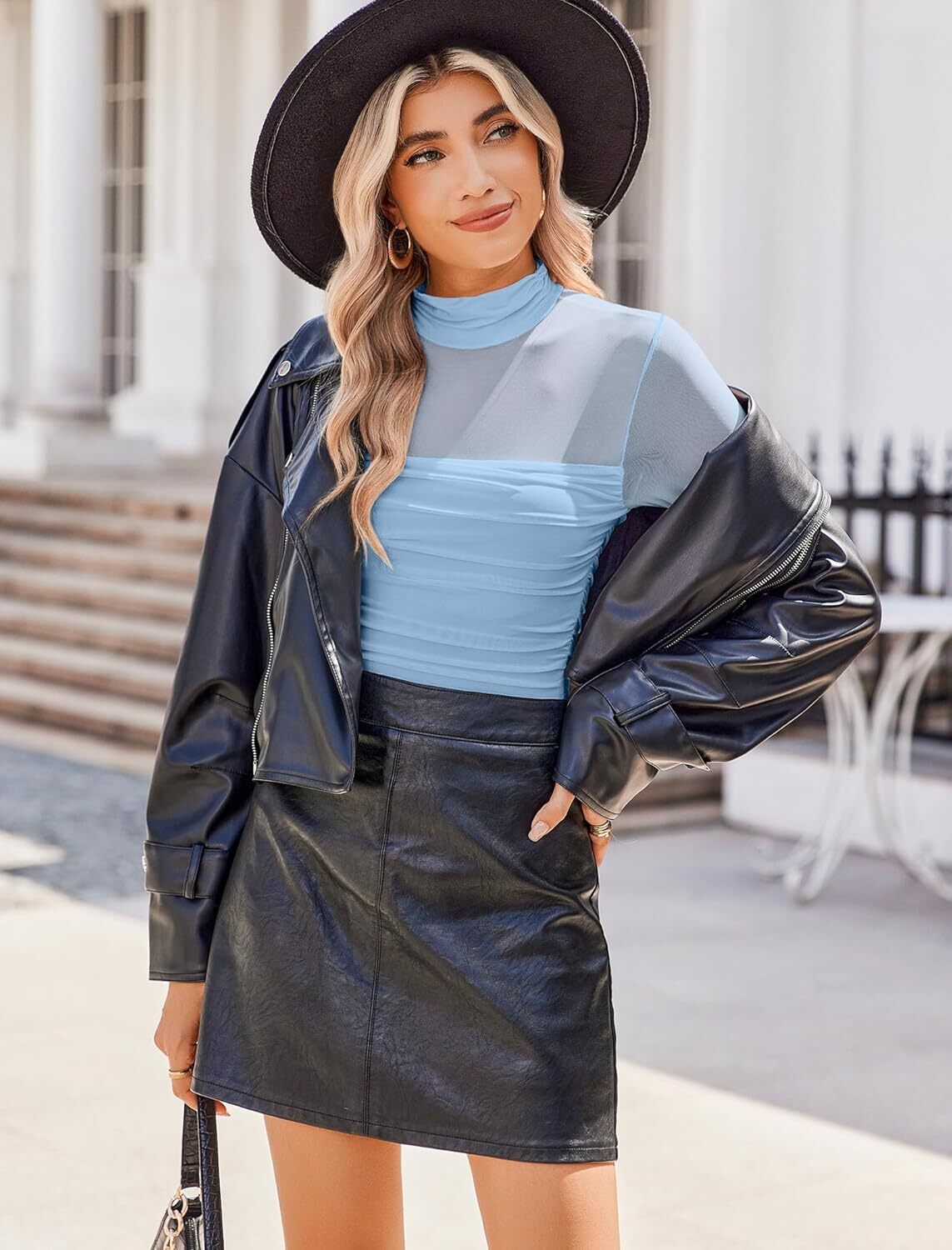 💝Autumn Specials💝Women's Long Sleeve Tights Turtleneck Shapewear Bodysuit Mesh Bodysuit Shirt