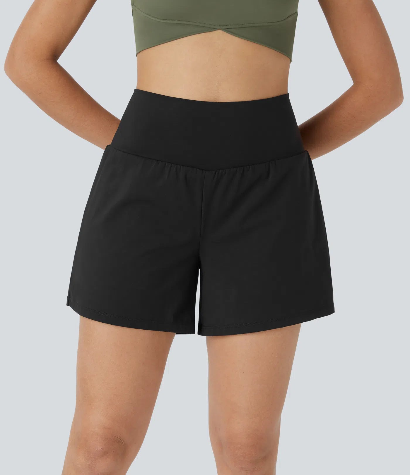 🔥Flash Sale⚡Super High Waisted Back Pocket & Side Hidden Pocket 2-in-1 Yoga Shorts