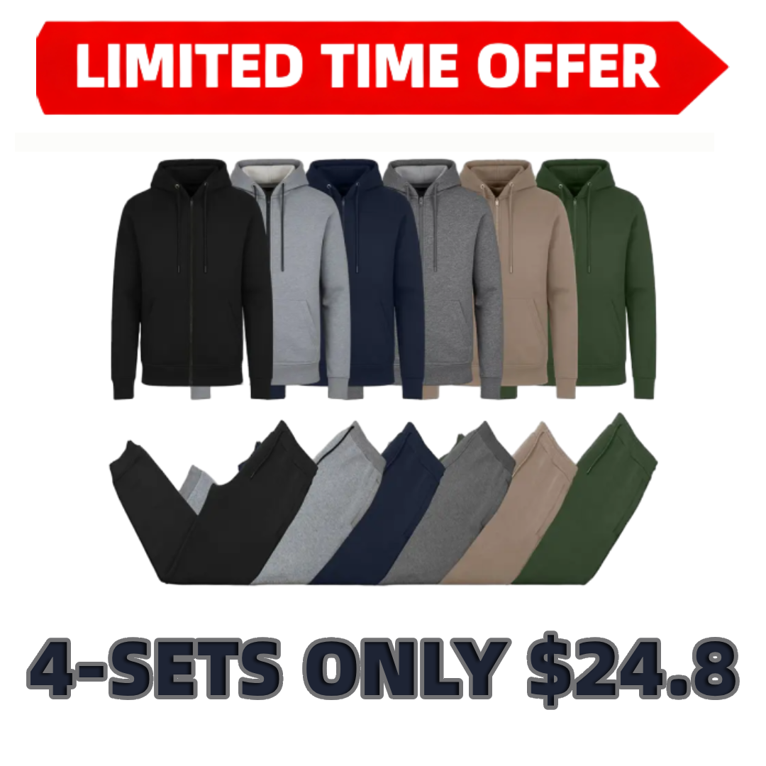 Men’s Multi Pack Fleece Zip Hoodie & Jogger Sets