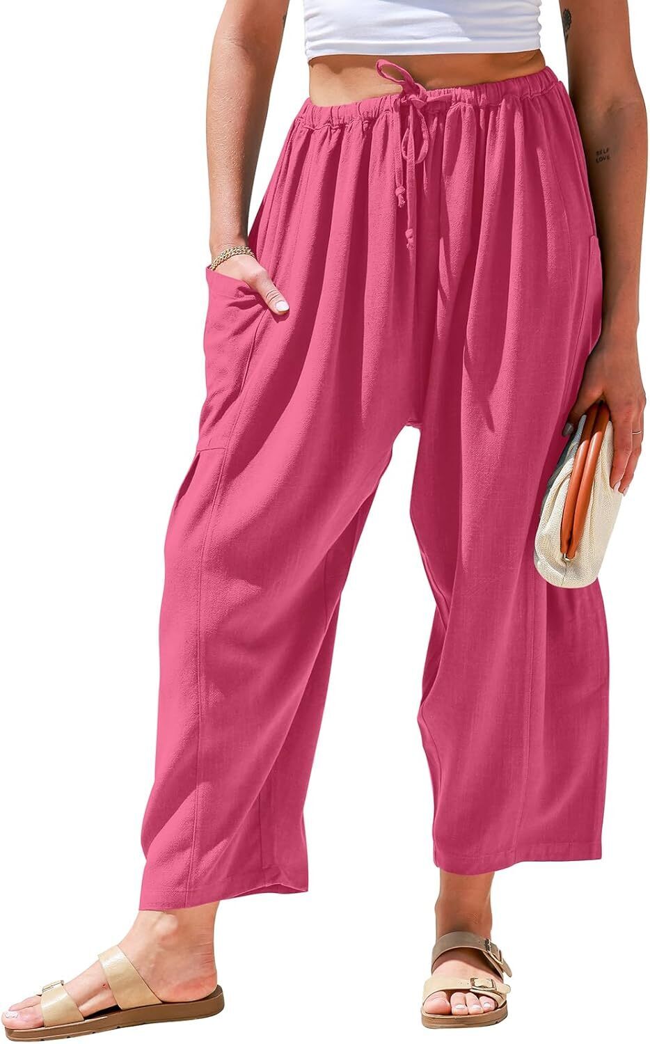 FINAL SALE⚡- Womens Linen Wide Leg Pants