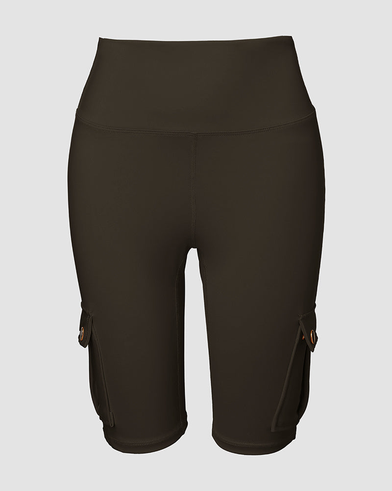 🔥High Waist Butt-Lift Biker Shorts with Pocket Flap 🔥