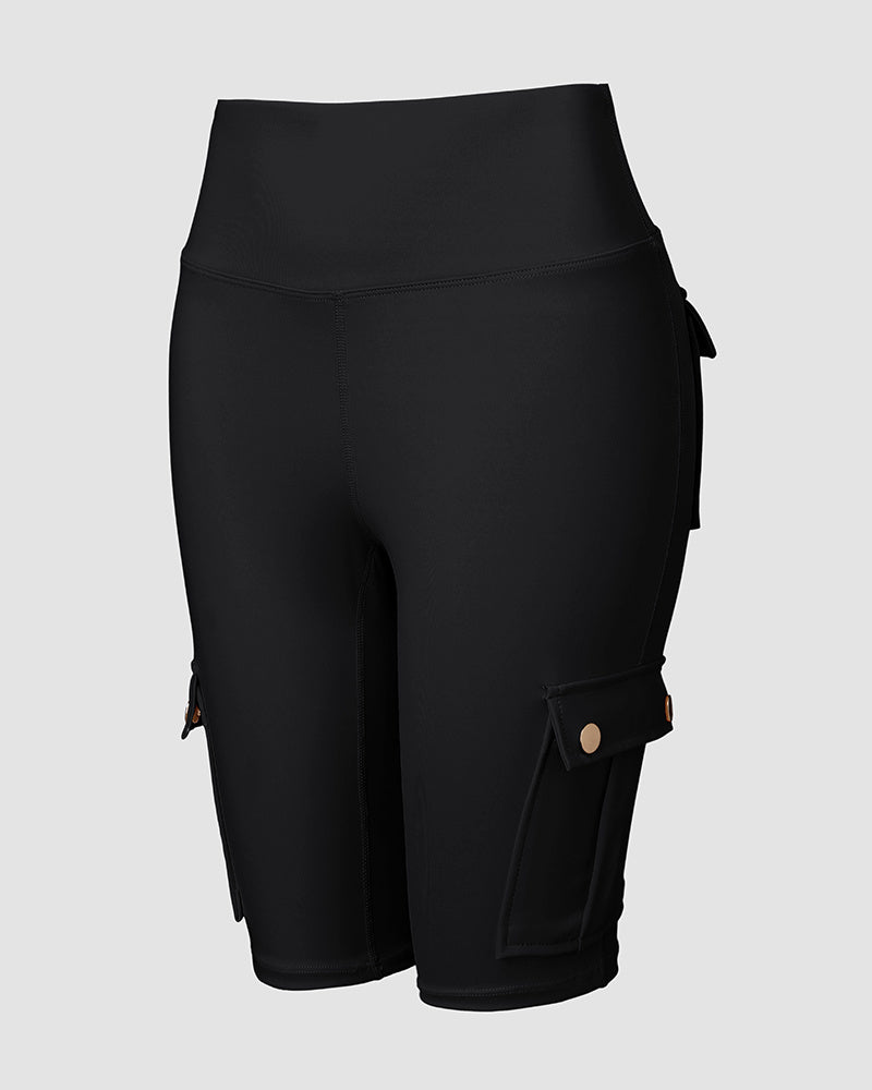 🔥High Waist Butt-Lift Biker Shorts with Pocket Flap 🔥