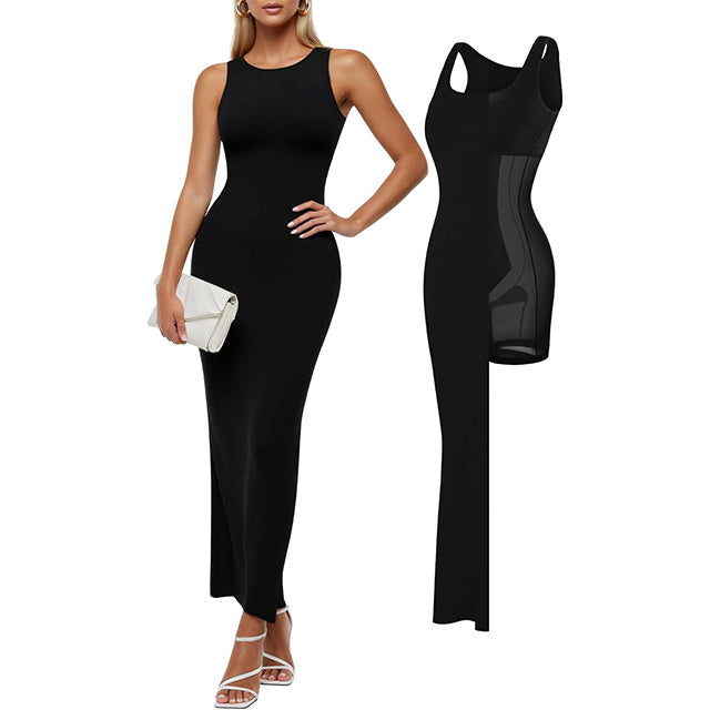🔥Last day promotion!🔥Shapewear Modal Sleeveless Crew NeckMaxi Dress