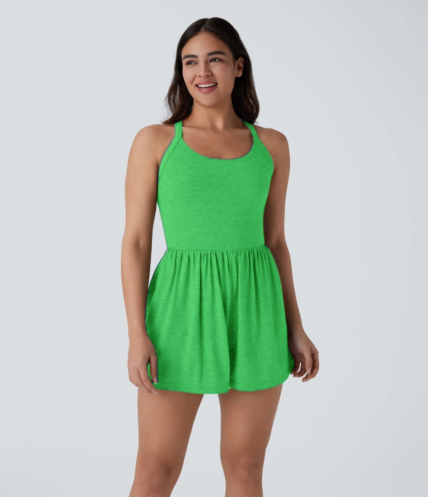 Backless Twisted Side Pocket 2-in-1 Resort Romper