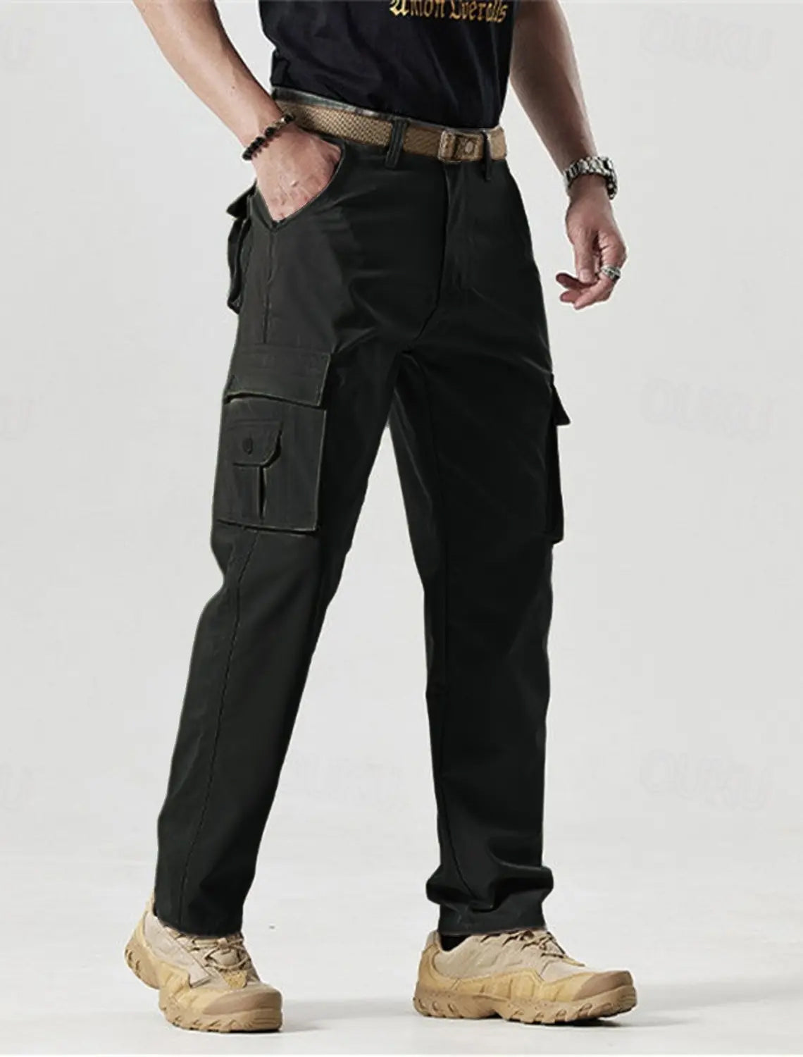 🔥2025 Hot Sale 50% off🔥Men's Solid Color Patched Zipper Fly Cargo Pants