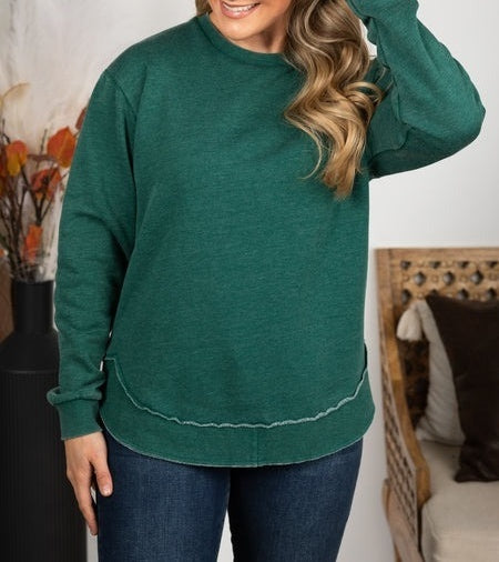 Pigment Dyed Cozy Campfire Round Hem Sweatshirt