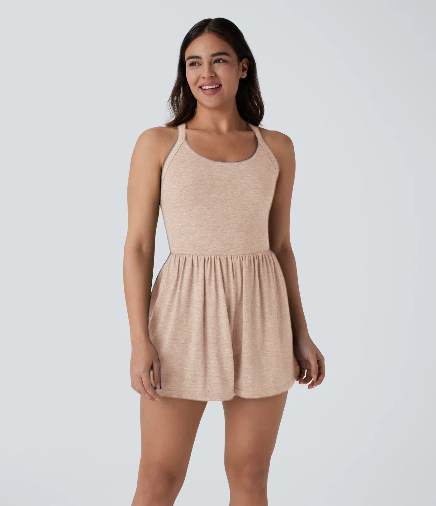 Backless Twisted Side Pocket 2-in-1 Resort Romper
