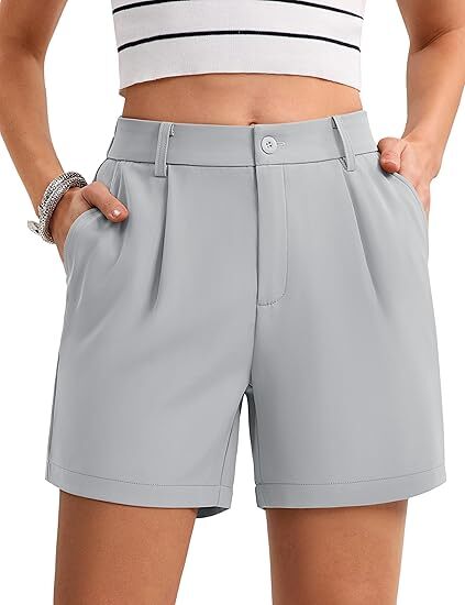 Women's Solid Color Button Casual Fitted Pocket Leg Shorts
