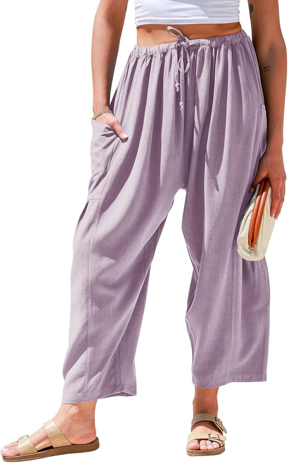 FINAL SALE⚡- Womens Linen Wide Leg Pants