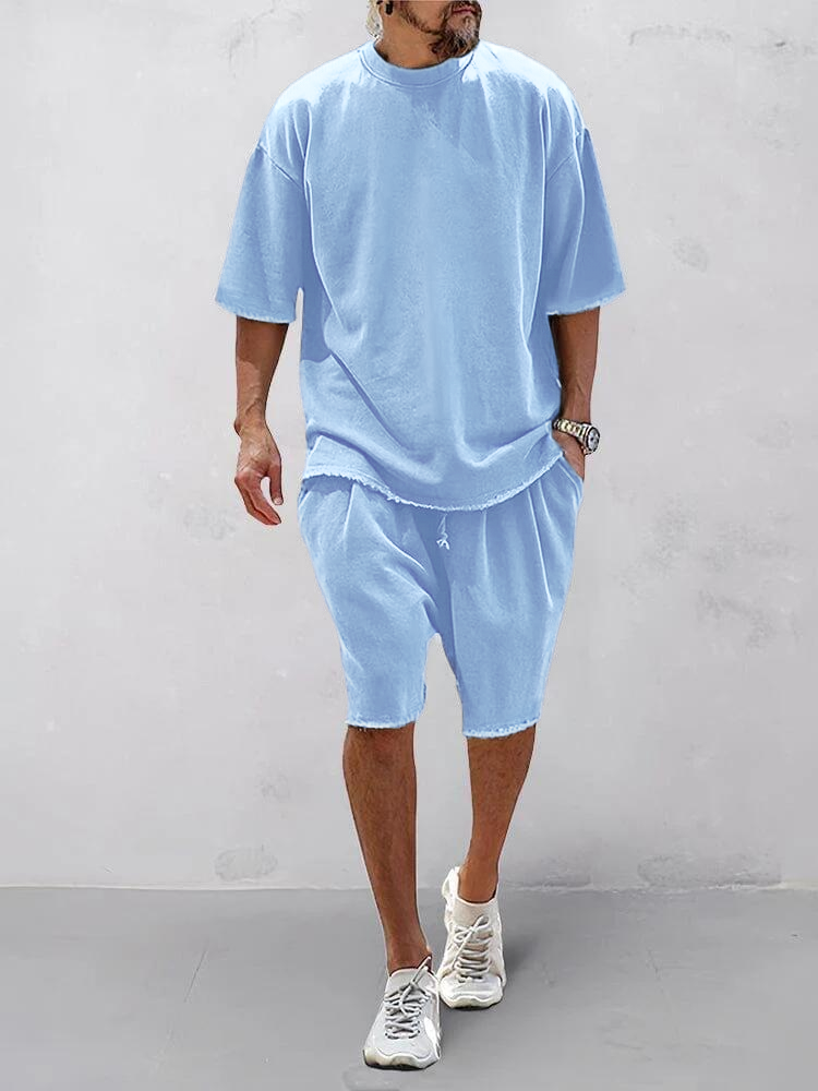 Men's Casual Loose Fit Solid Sports Sets