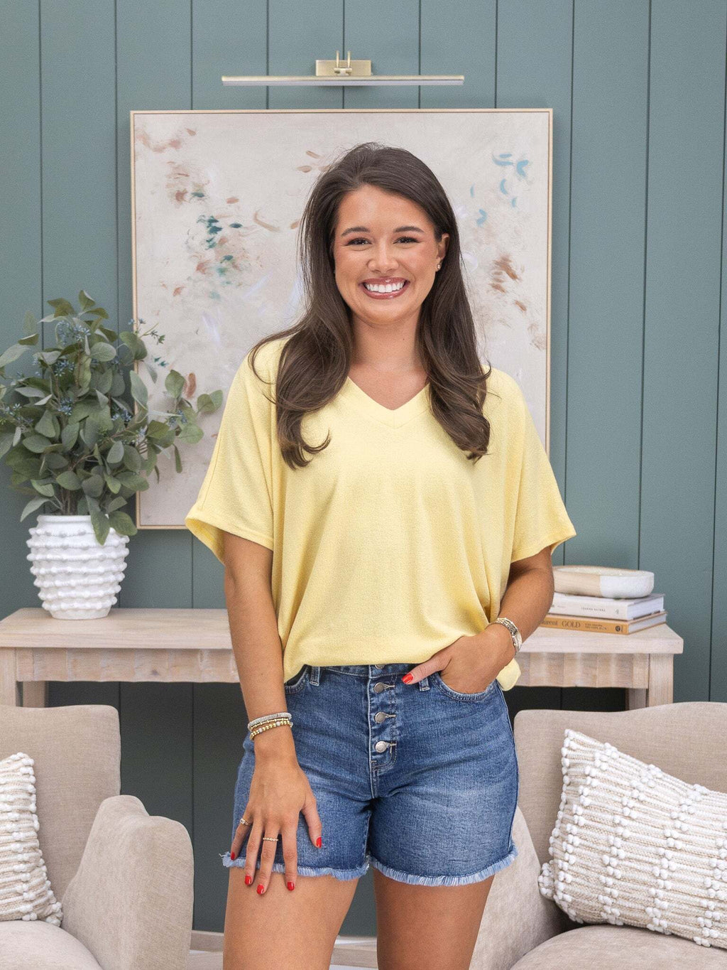 🔥2025 Hot Sale Short Sleeve Dreamy Knit V Neck Top | S - 3X