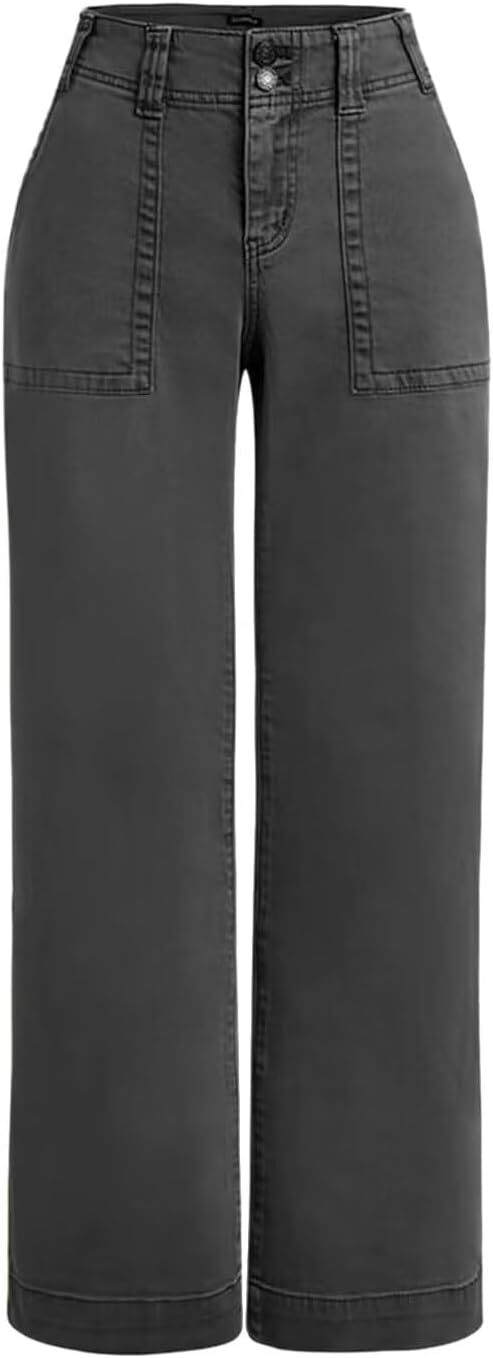 ⚡FINAL SALE⚡- Double Button Mid Waist Straight Leg Pants