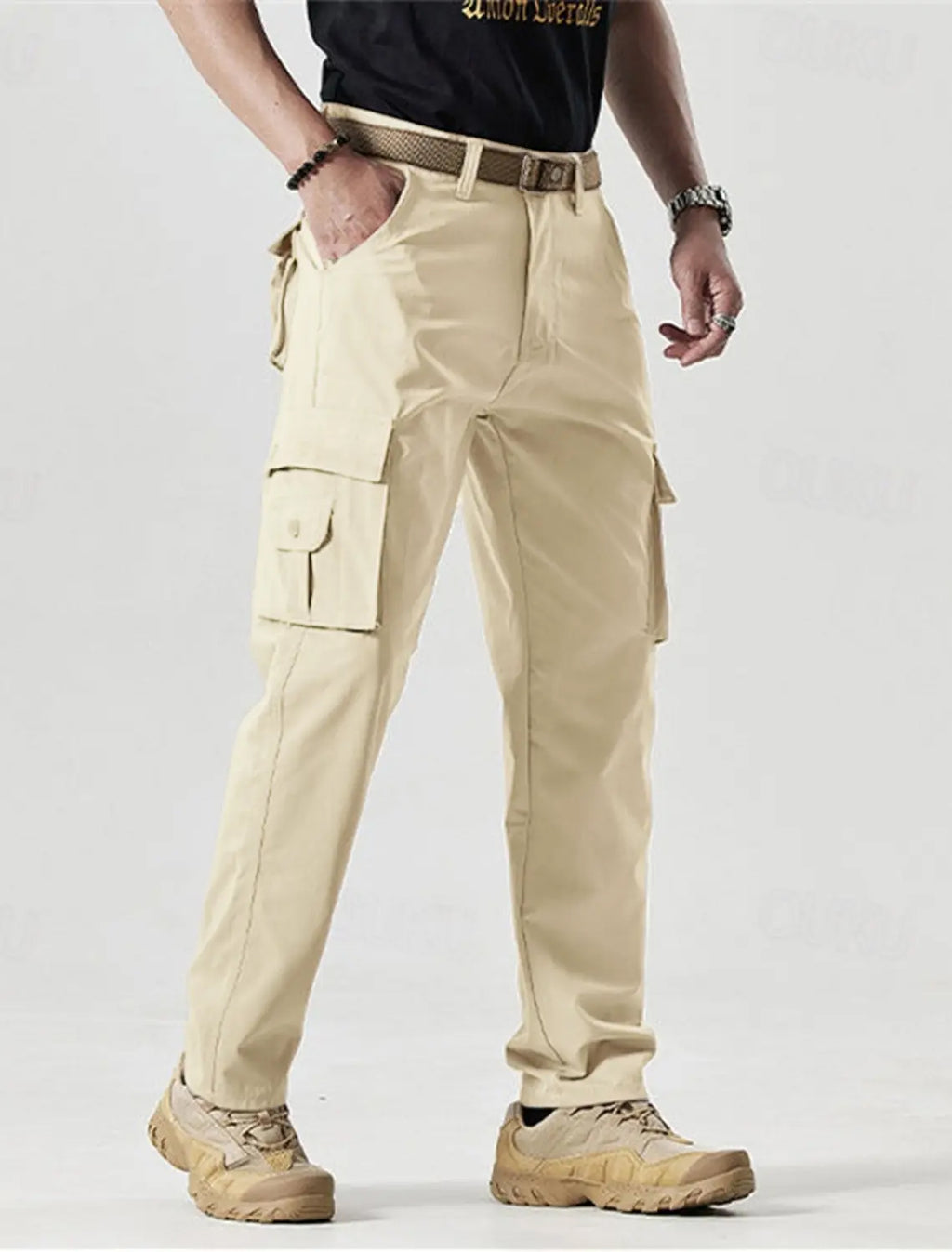 🔥2025 Hot Sale 50% off🔥Men's Solid Color Patched Zipper Fly Cargo Pants