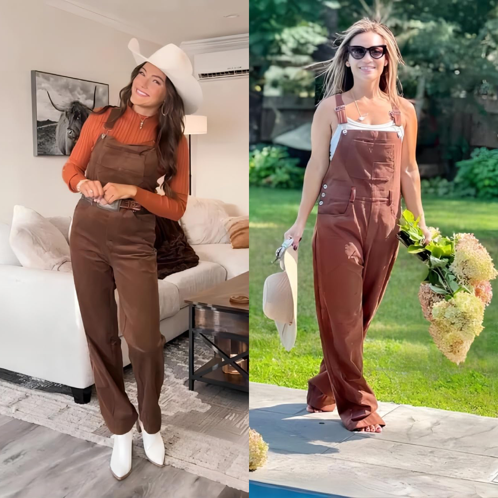 🍂 Women's Corduroy Overalls – Baggy Bib Jumpsuit with Pockets