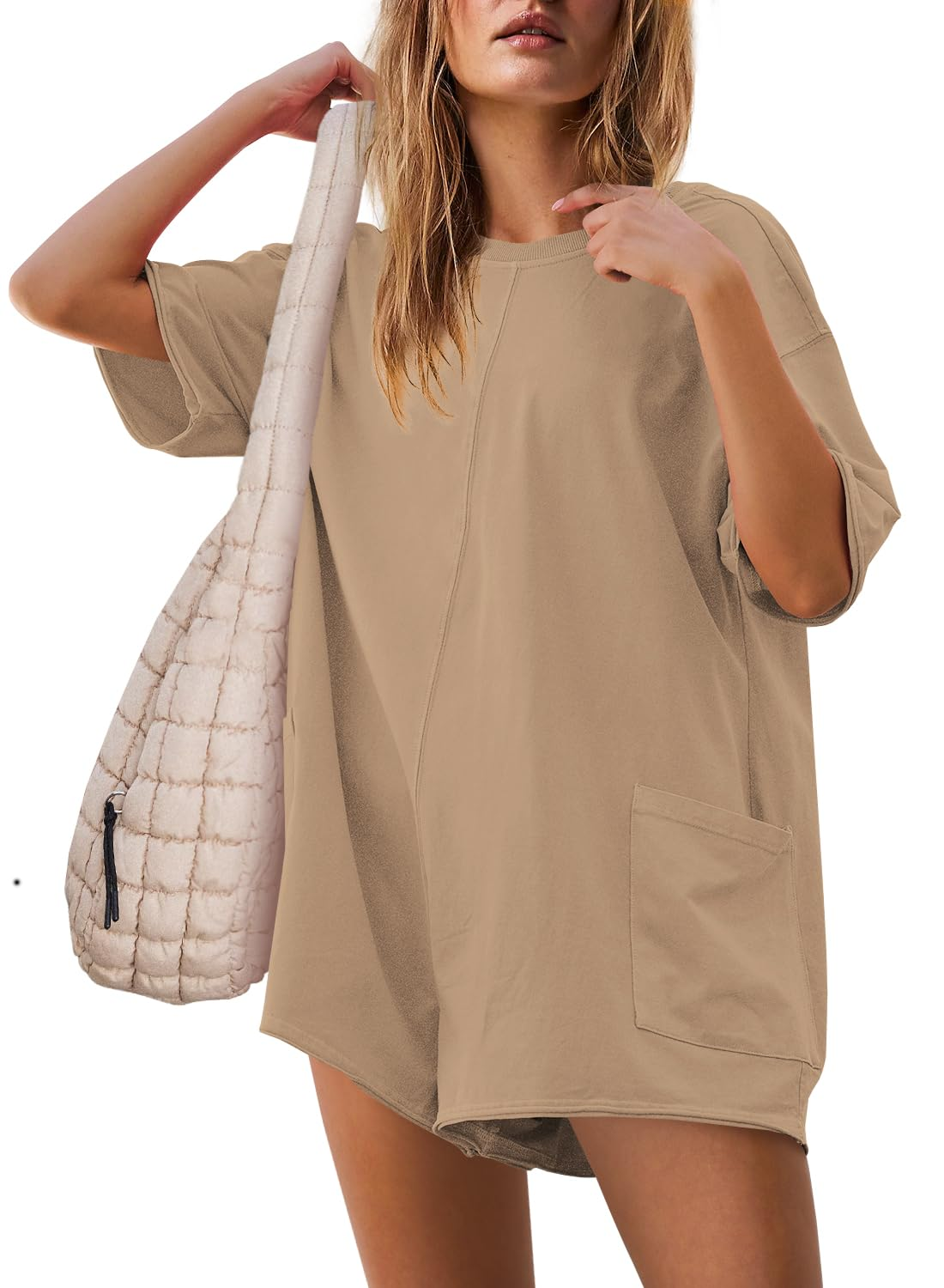 🔥Flash Sale⚡Women's Summer Oversized Reversible Tee Romper