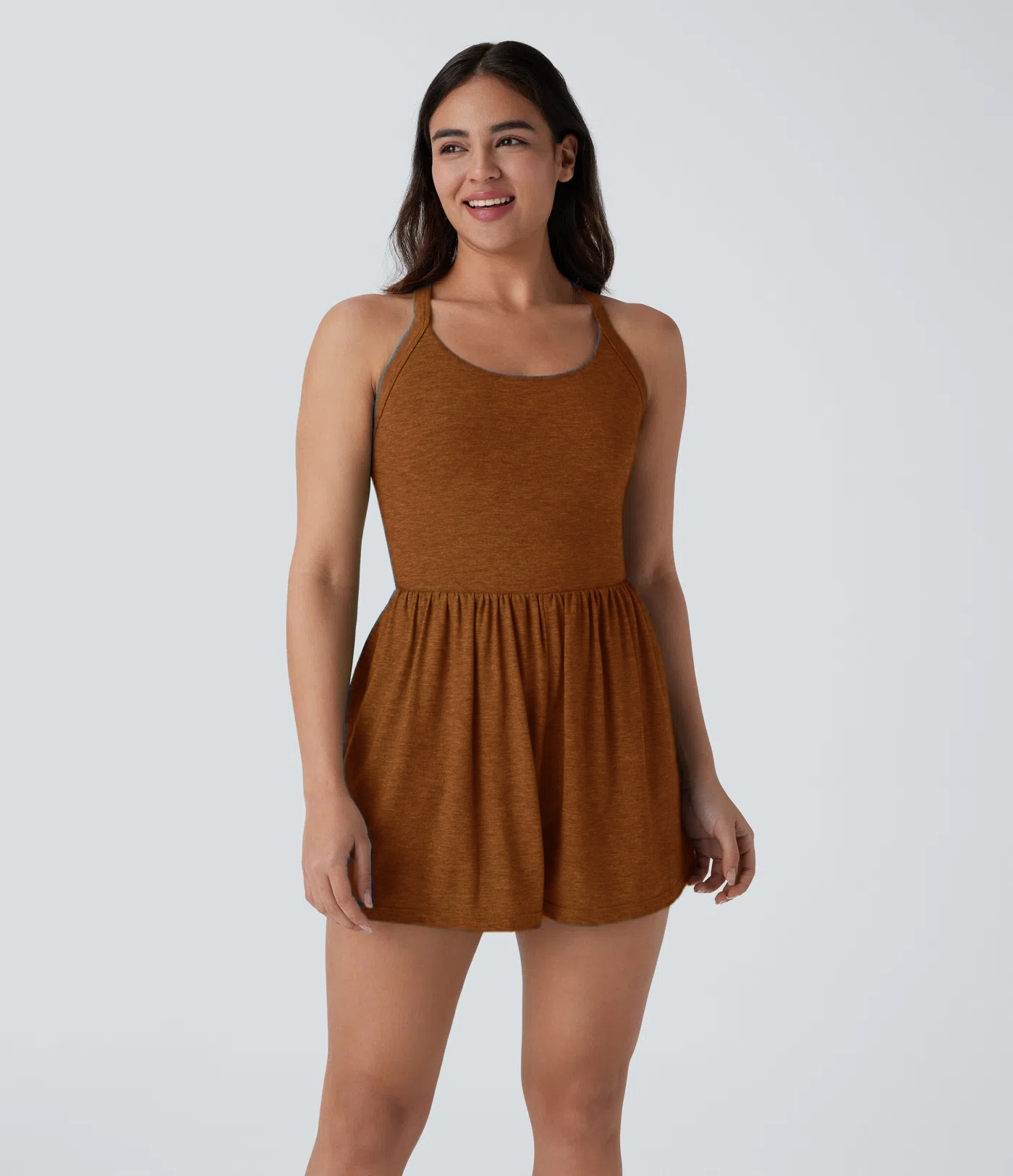Backless Twisted Side Pocket 2-in-1 Resort Romper