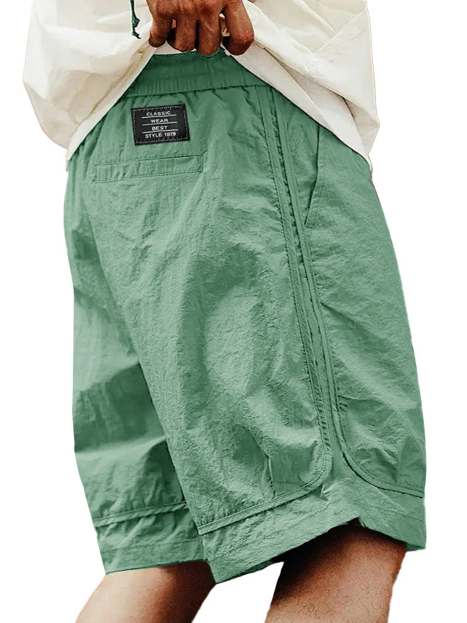 Men's Fashion Retro Outdoor Workwear Sports Embroidered Logo Pocket Shorts