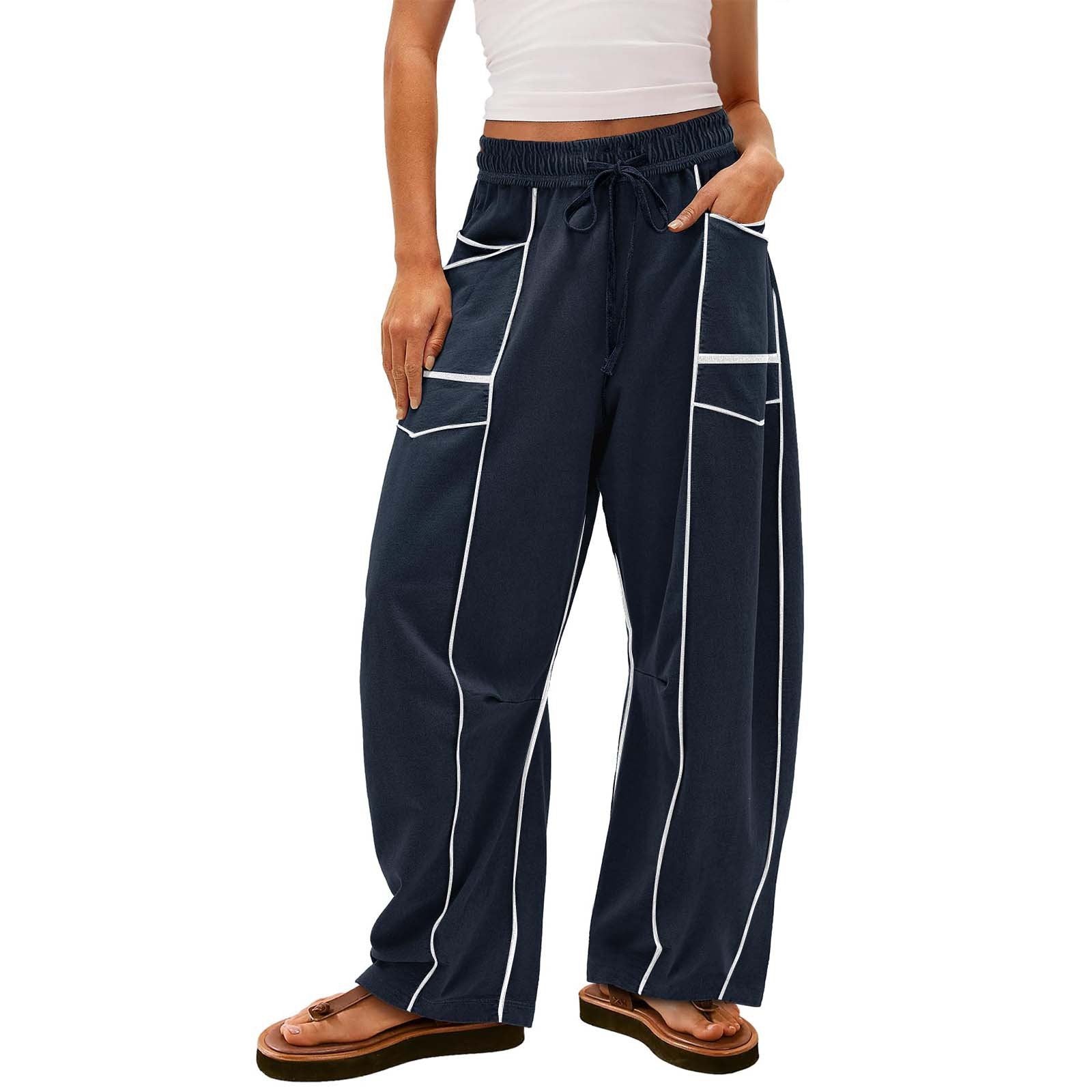 Women's Loose Wide-Leg Drawstring Sweatpants with Pockets