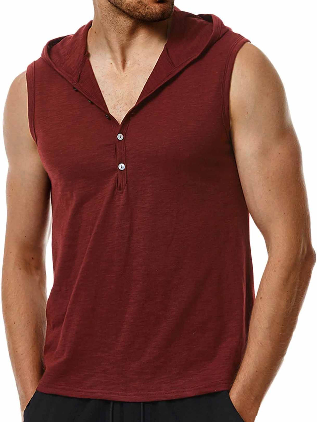 Men's Athleisure Sleeveless Hooded T-Shirt