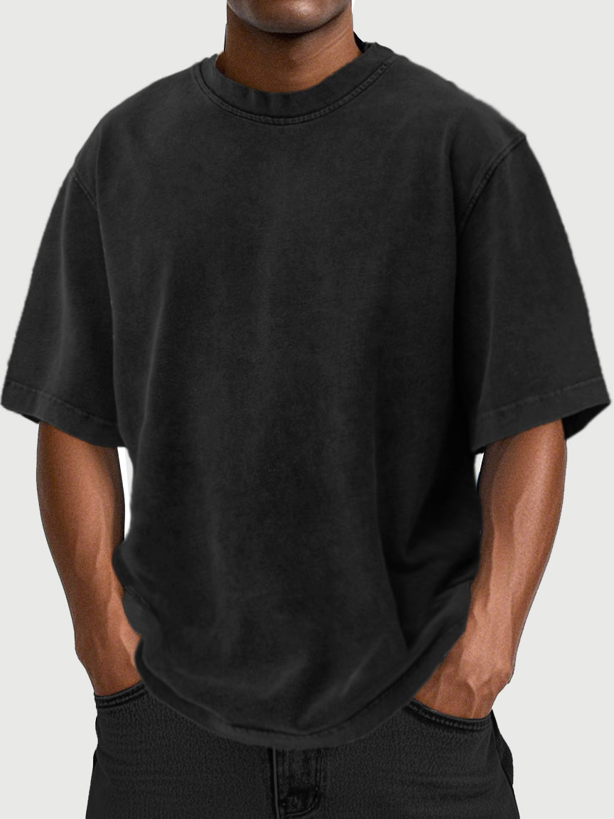 Men's Vintage Washed And Distressed 100% Cotton T-shirt