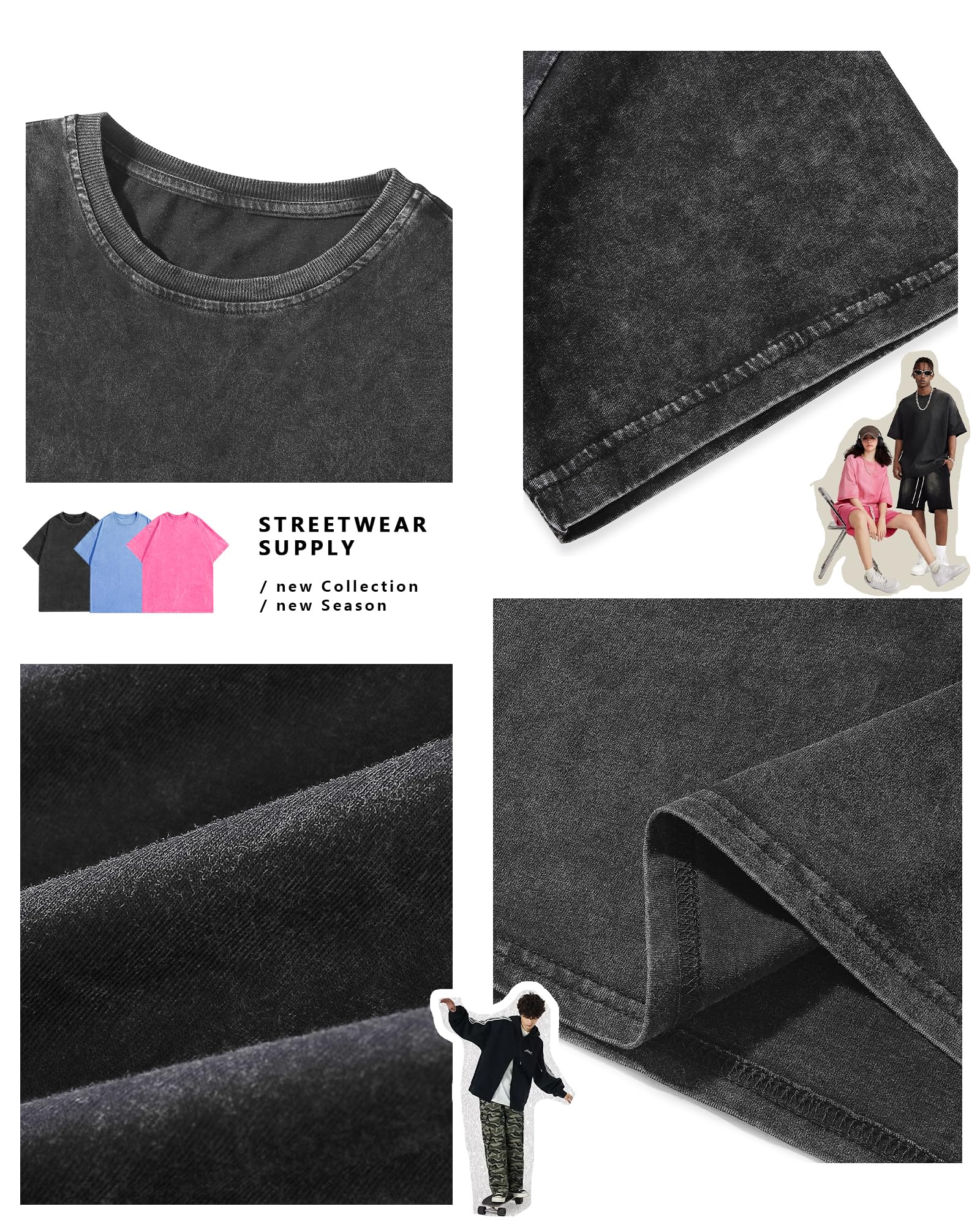 Men's Overized Acid Wash Tees