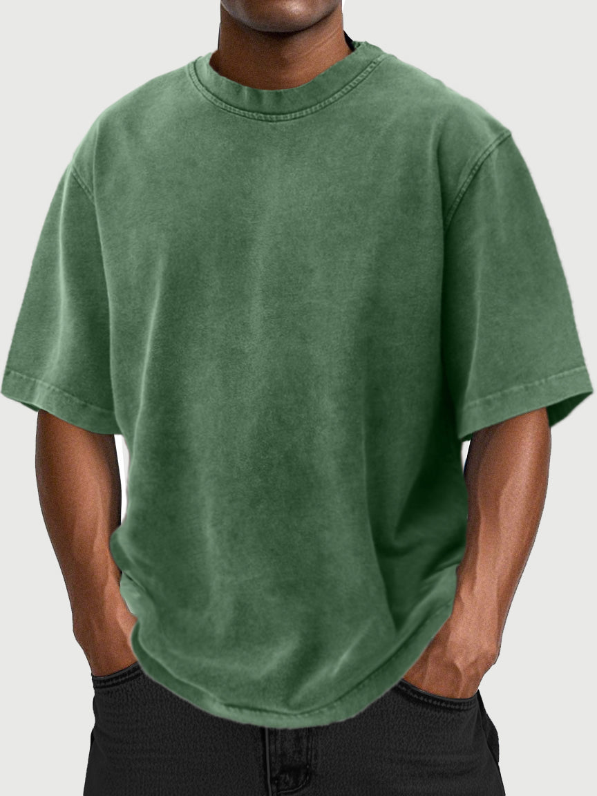 Men's Vintage Washed And Distressed 100% Cotton T-shirt