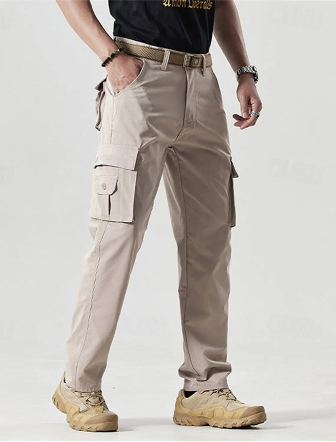 🔥2025 Hot Sale 50% off🔥Men's Solid Color Patched Zipper Fly Cargo Pants
