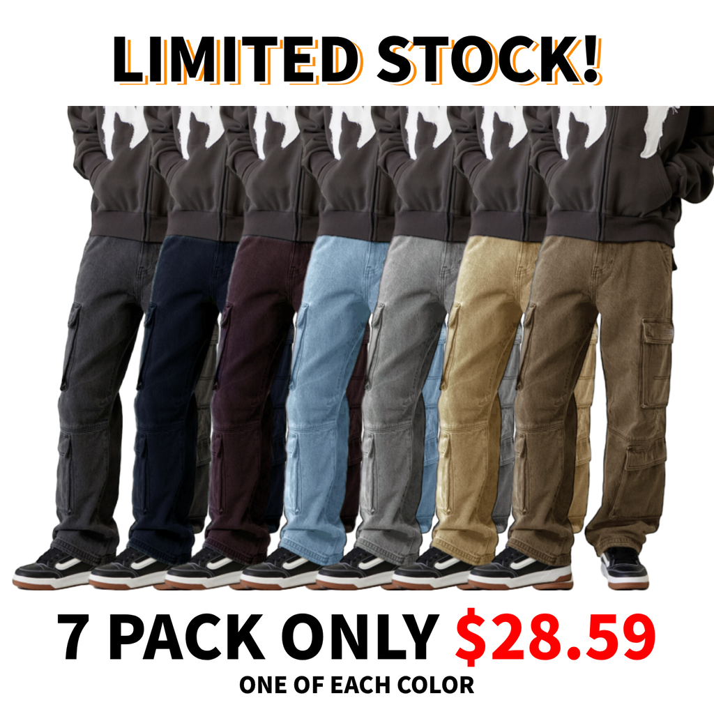 Men’s Wide Leg Baggy Cargo Jeans