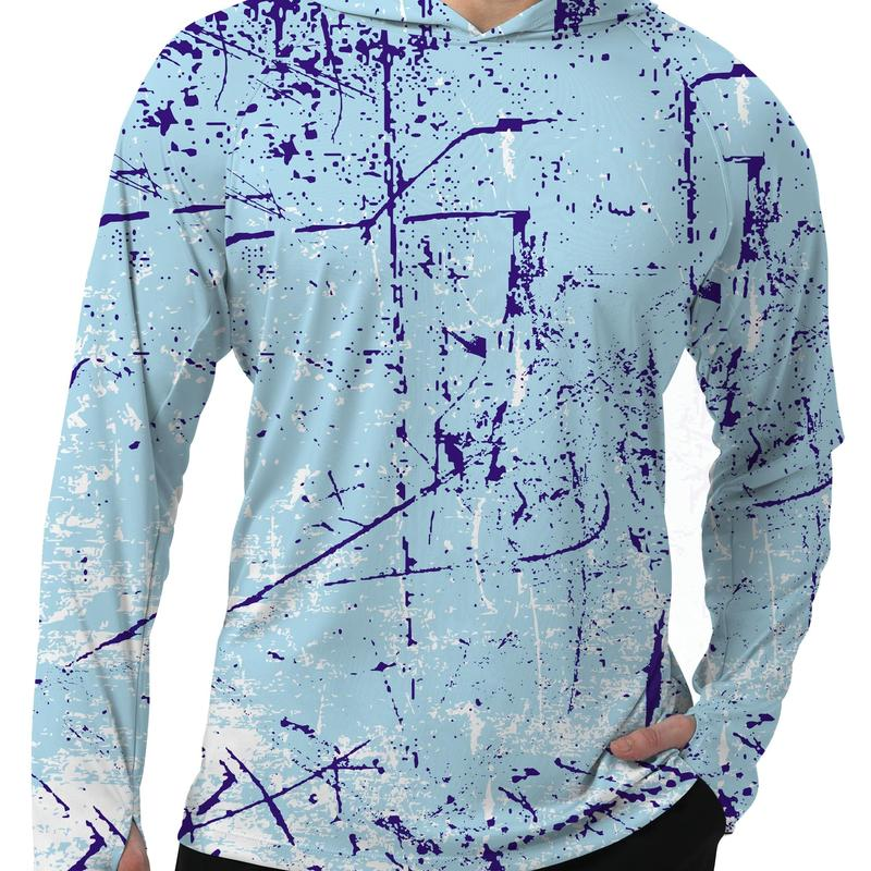 Men's UPF 50+ Sun Protection Hoodie Shirt Long Sleeve SPF Fishing Outdoor UV Hiking Lightweight Shirts