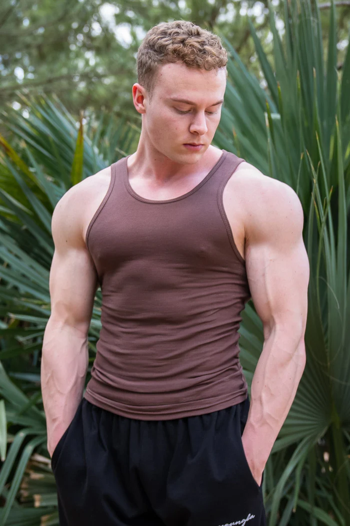 Cotton Spandex 340gsm Sleeveless Shirt Classic Vest Men Shirt Classic Design Fitness Wear Sportswear