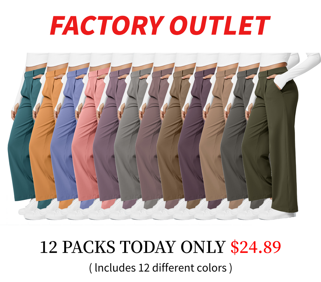 Factory Outlet - High Waisted Side Pocket Straight Leg Work Suit Pants